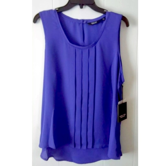 Simply Vera Vera Wang Tops - SIMPLY VERA by Vera Wang royal blue sleeveless pleated top L